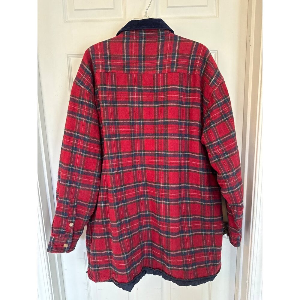 Vintage 90's New Ground Red Plaid Button Down Shacket Size XL - Picture 6 of 6